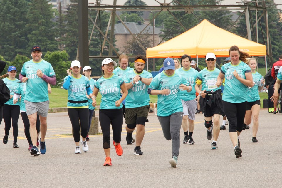 And they're off, the 5K runners at the 2022 Mental Health in Motion in Newmarket.  
File photo/Greg King for NewmarketToday
