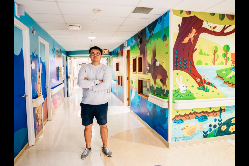 Toronto artist Nicholas Hong has completed a mural in Southlake Regional Health Centre's pediatric unit.