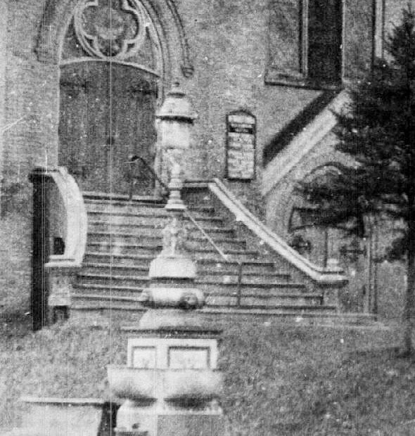 A fountain outside a Main Street church celebrated the 'vanquishment of the demon rum' until the 1950s, thanks to the Women's Christian Temperance Union. 