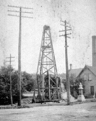 Newmarket's early water works system included an artesian well installed near Fairy Lake on Water at Main streets.