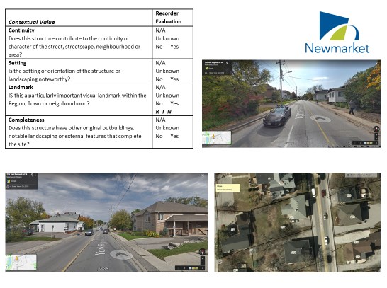 A sample of the  Town of Newmarket assessment process for heritage properties. 