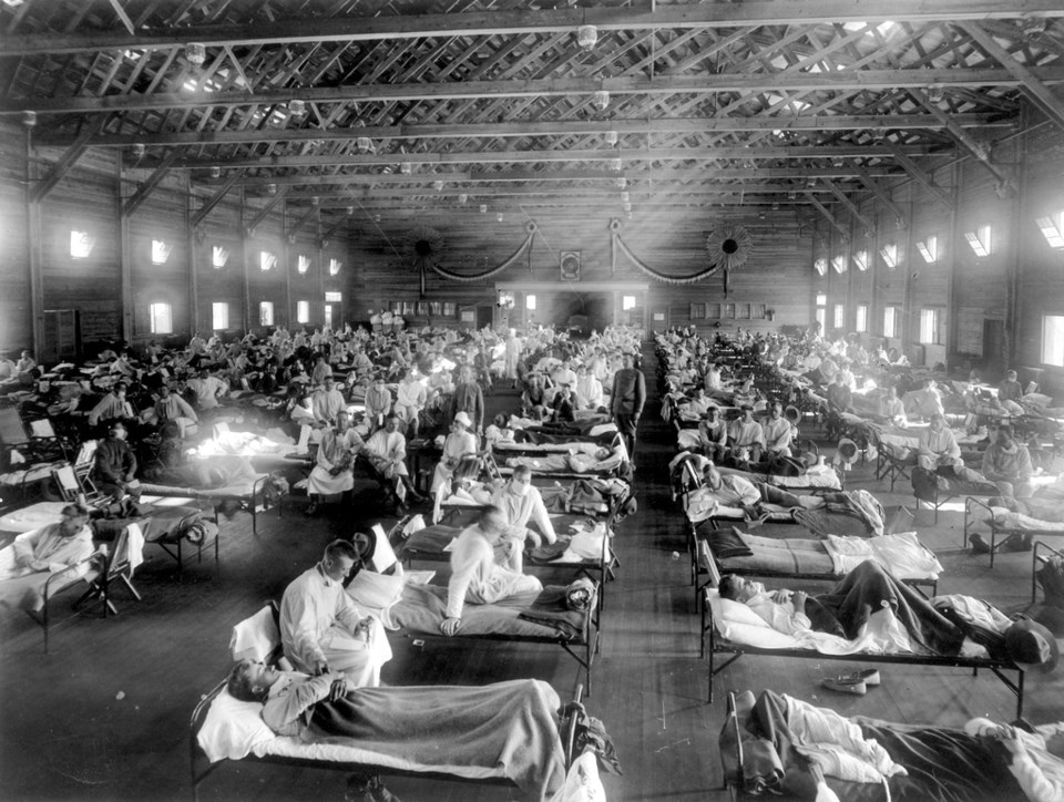 2020 03 18 Spanish flu Emergency_hospital_during_Influenza_epidemic,_