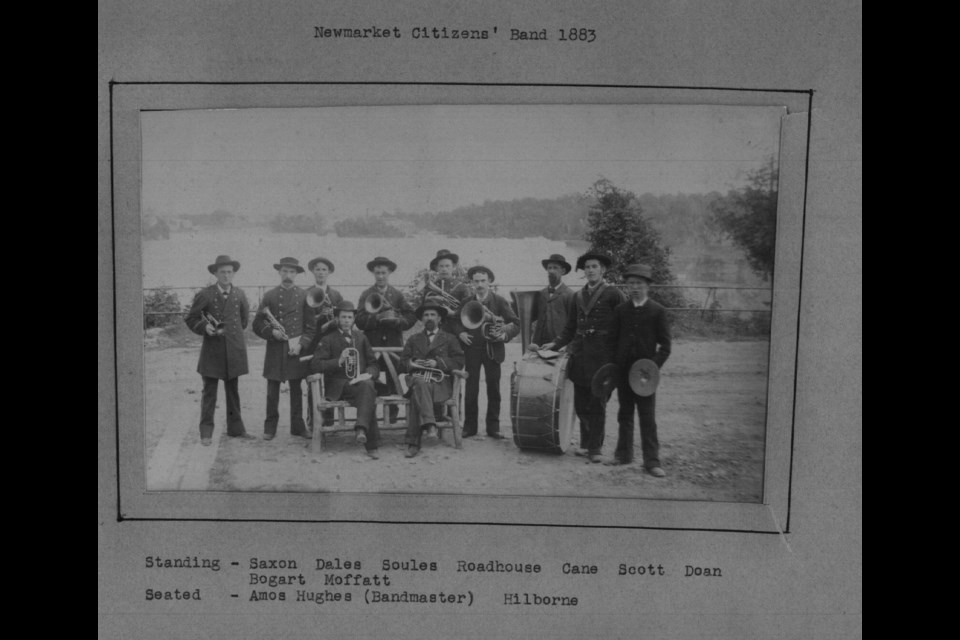 The Newmarket Citizens' Band is pictured in 1883.