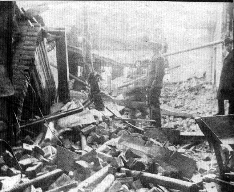 The aftermath of the fire in 1886 at the Cane factory, which employed about 100 Newmarket residents.