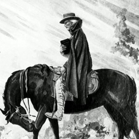 An itinerant Methodist minister riding his circuit in the early 1800s.