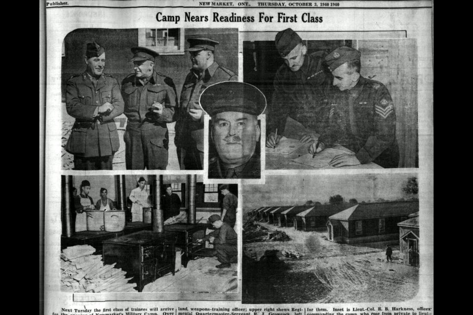 The local newspaper highlights the activities at the military camp as it prepares for the arrival of its trainees in October 1940.