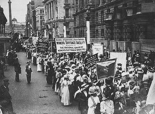 Women take to the streets for equal rights.