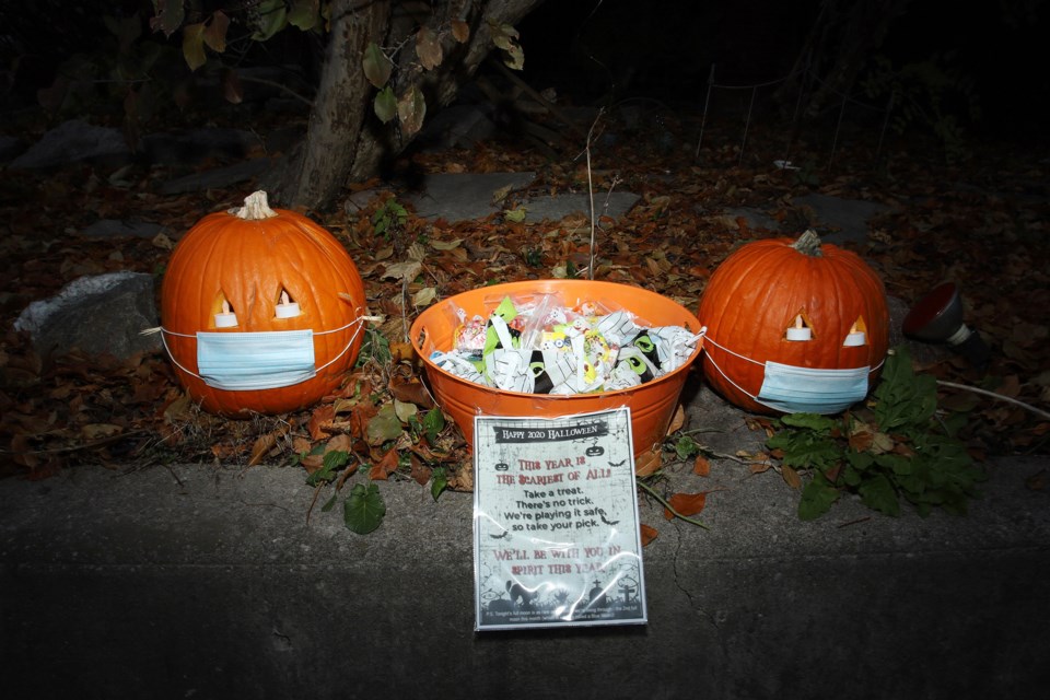 This year is the scariest of all! Many Newmarket residents kept their distance and put out bowls of candy for trick or treaters.  Greg King for NewmarketToday