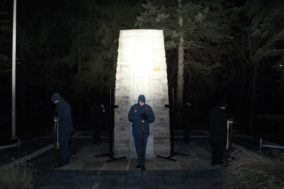 The overnight vigil at the Newmarket Cenotaph Nov. 10.  Greg King for Newmarket Today