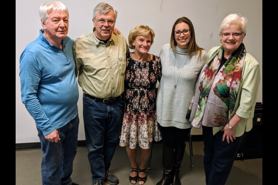 The Newmarket Historical Society's new archives restoration committee includes (from left) Chris Morris, Doug Scott, Jackie Playter, Erin Cerenzia, and Lena Thorogood. Missing is Kate Jetten. Kim Champion/NewmarketToday