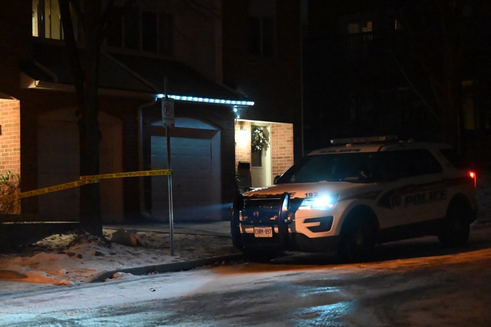 York Regional Police taped off a house on Geer Terrace for an investigation into a domestic incident. 