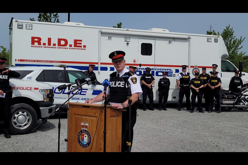 YRP Insp. Ian Hill speaks at the launch of Proejct ERASE. 