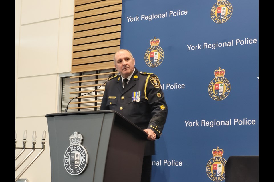 Chief Jim MacSween provides an update on the investigation from York Regional Police headquarters in Aurora. 