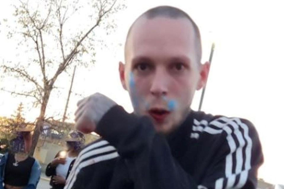 Police are looking for three suspects in connection with a possible hate crime. This is a photo of the first suspect.
Supplied photo