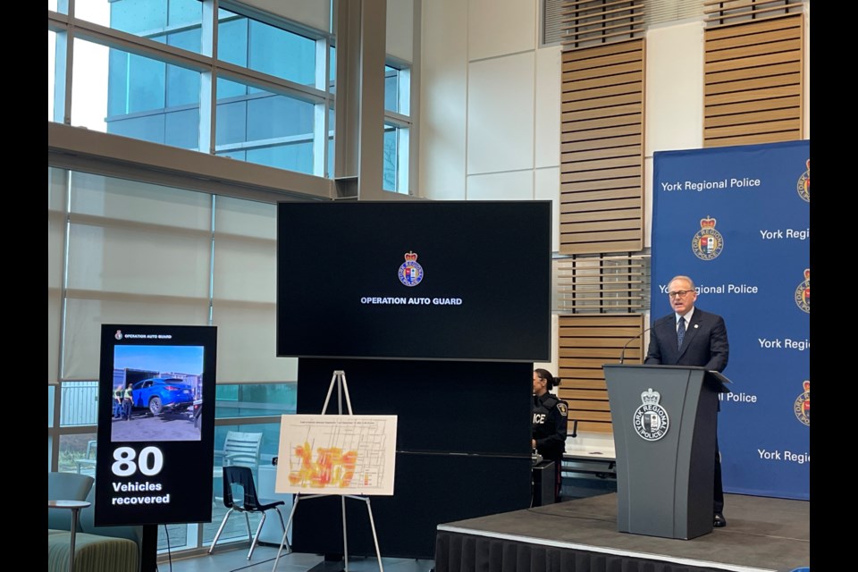 Ontario Solicitor General Michael Kerzner announced $900,000 in grants today at York Regional Police headquarters in Aurora toward investigating auto theft in the region.