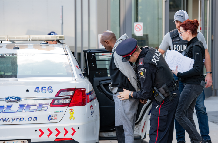 York Regional Police arrest a suspect in Toronto during the Project Convalesce human trafficking investigation. Supplied photo/York Regional Police