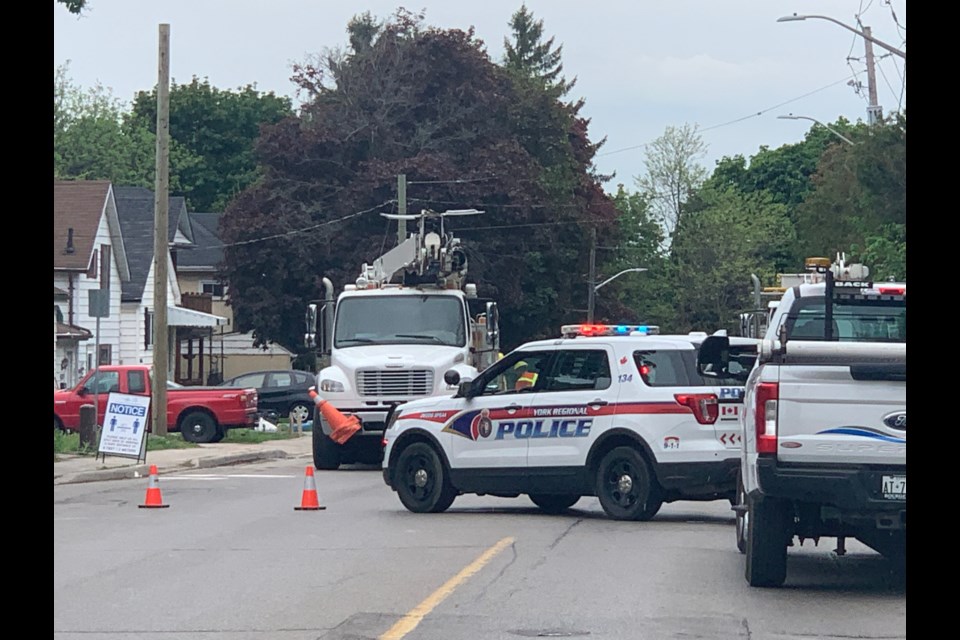 Drivers should avoid Bayview at Pickering College, as the road is closed for hydro pole repairs. Suzan Challis for NewmarketToday