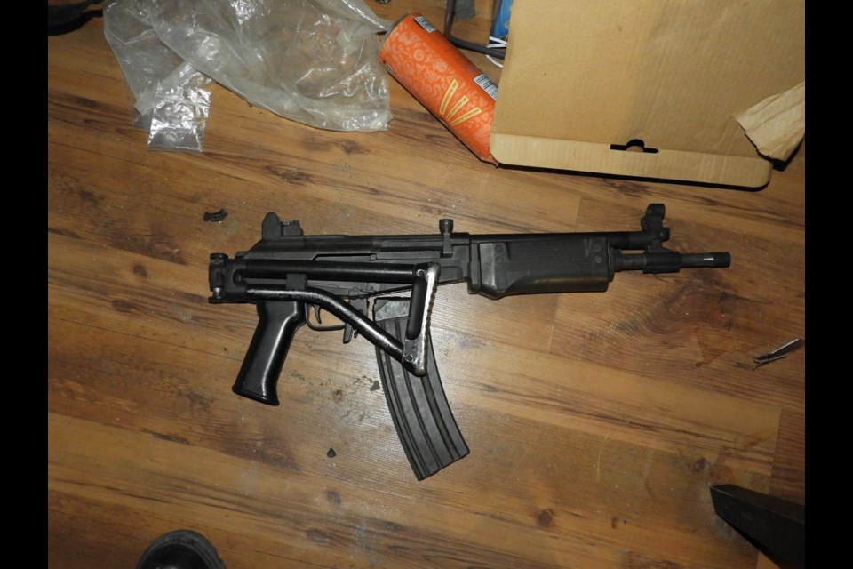 A machine gun was among multiple illegal weapons seized in an OPP joint investigation dubbed Project Renner. Supplied photo/OPP          