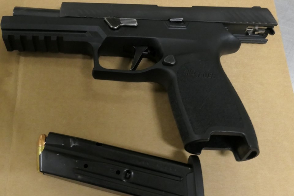 Police recovered a loaded handgun