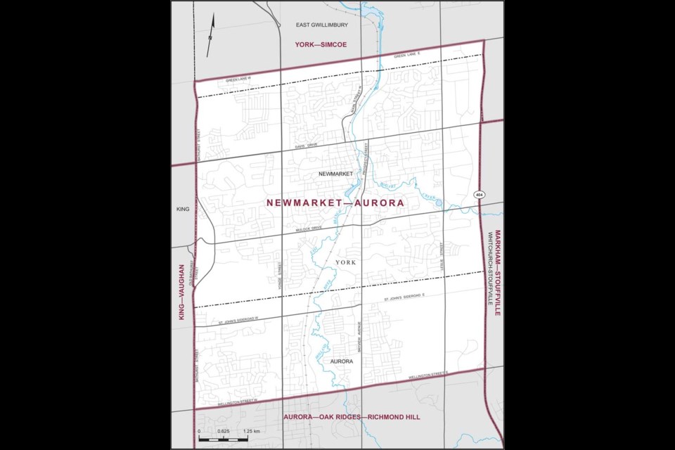The federal riding of Newmarket-Aurora. Supplied image/Elections Canada