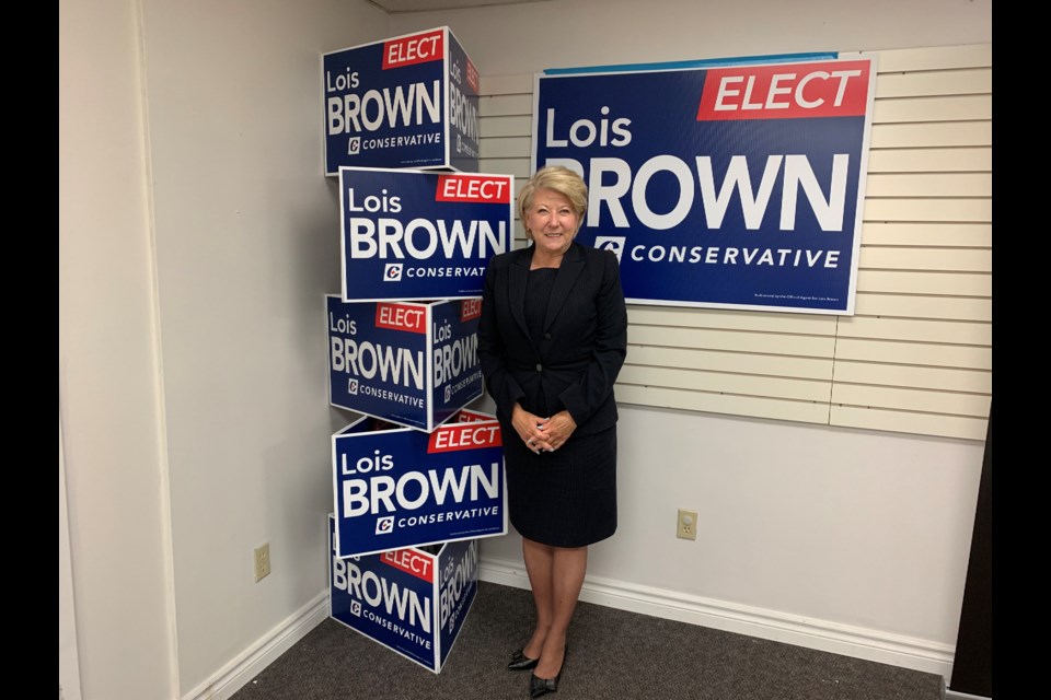 Newmarket-Aurora Conservative candidate Lois Brown at her Newmarket campaign office. Debora Kelly/NewmarketToday