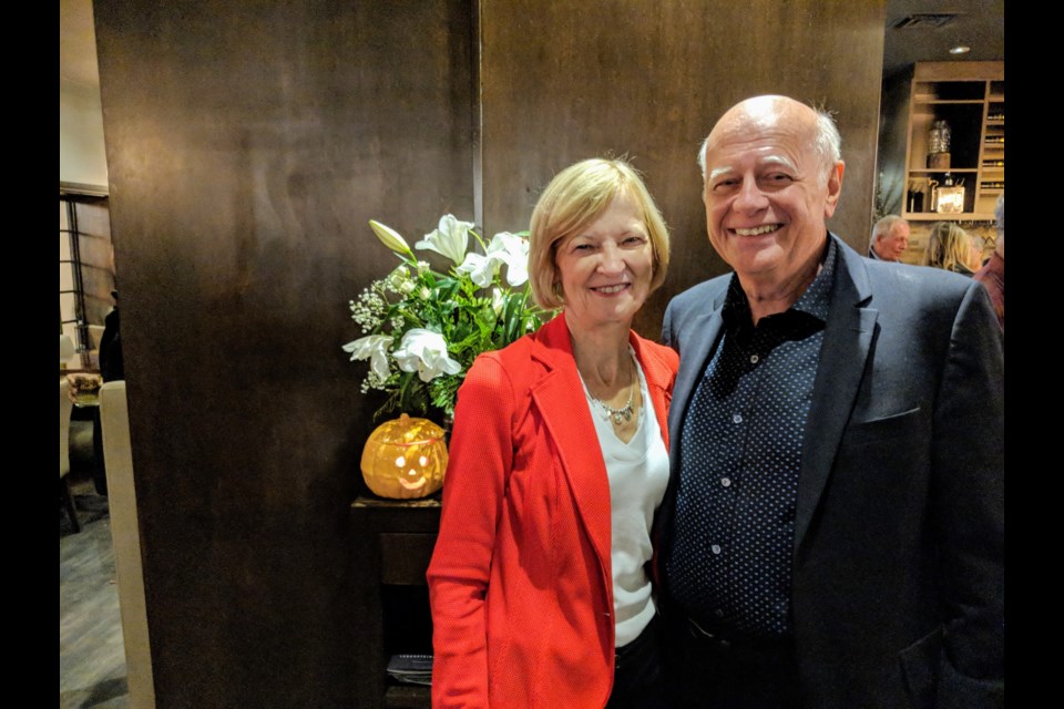 Newmarket-Aurora's new Liberal MP Tony Van Bynen and his wife, Roxanne, celebrate his win on election night at Cachet Supper Club. Kim Champion/NewmarketToday 