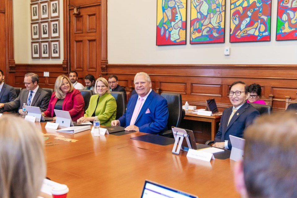 Premier Doug Ford meets with his cabinet June 29.