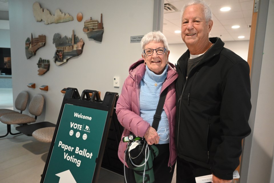 Maureen Seller and Donald Seller were two of the first to vote via paper ballot in Newmarket's 2022 municipal election this morning.