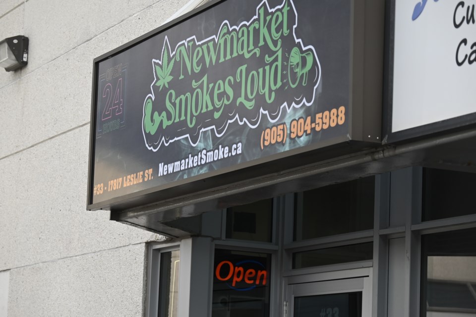 A cannabis shop on Leslie Street remains open as of Nov. 10, after opening Oct. 20. 