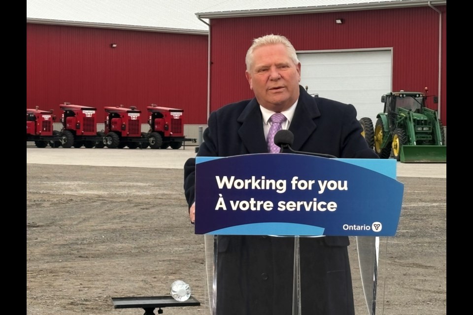 Ontario Premier Doug Ford voiced his opposition to the federal carbon pricing program at Holland Marsh Farm in East Gwillimbury April 2.