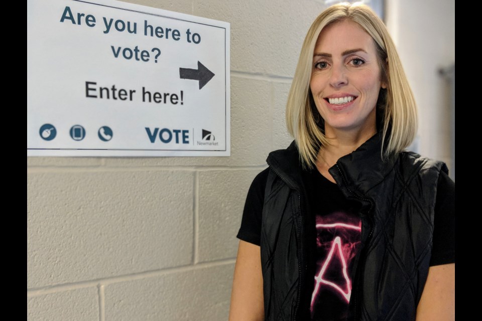 Newmarket resident Morgan Foot cast her vote online at the Ray Twinney voting assistance centre.