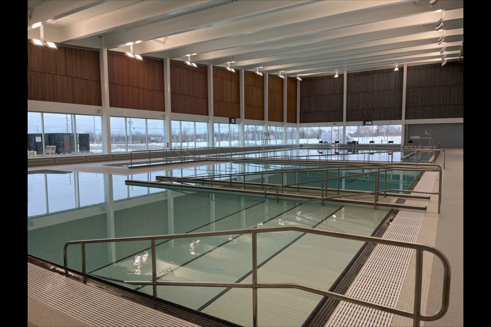 The pool at the Town of Georgina's new Multi-use Recreation Complex (MURC), which is to officially open March 2. 