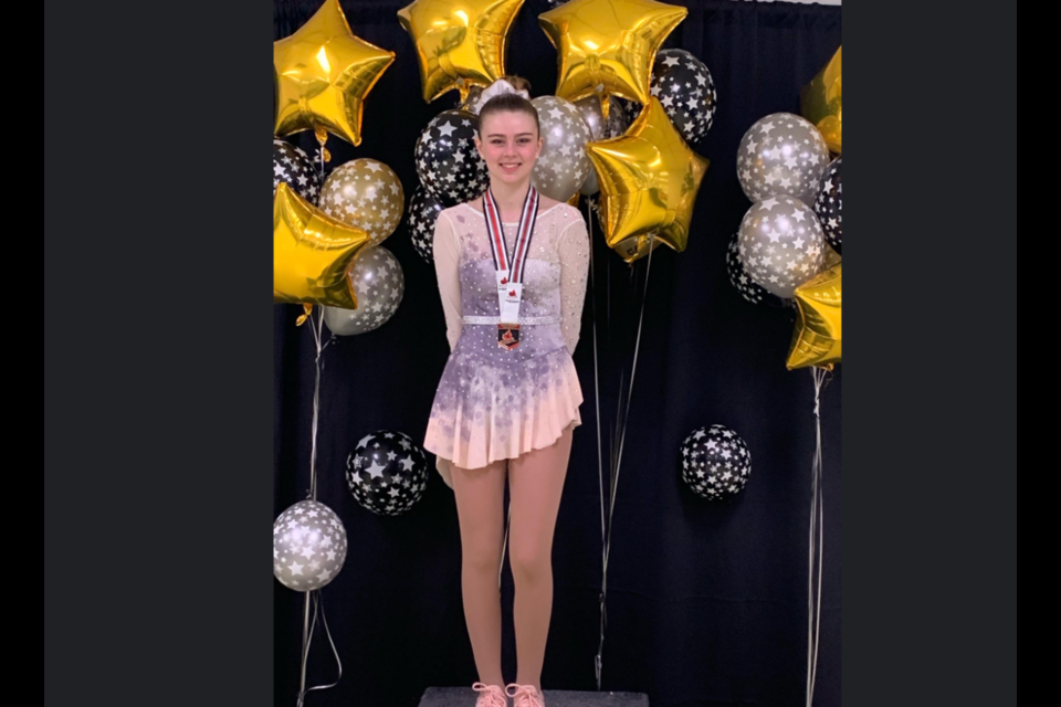 Brooklyn Doerner, Women’s Star 5 (Under 13), wins gold at the 2022 Skate Ontario championships.