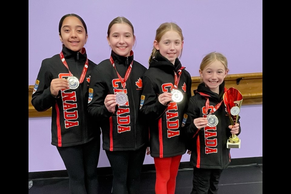 Zoey Sooklal, Victoria Dimma, Quinn Cairney, and Chanel Cairney earned a silver medal at the International Dance Organization’s World Competition. 