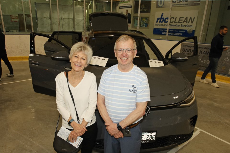 Newmarket's Sharon and Wayne Ford visited Aurora's Electric Vehicle  Showcase Sunday, April 29 as they're thinking about replacing their 2007 Lexus 400h with a new EV now that the technology has matured a bit.