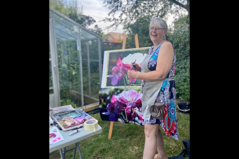 Marney-Rose Edge is a floral artist, whose art is inspired by her own garden in New Westminster that has as many as 17 different varieties of perfumed roses.