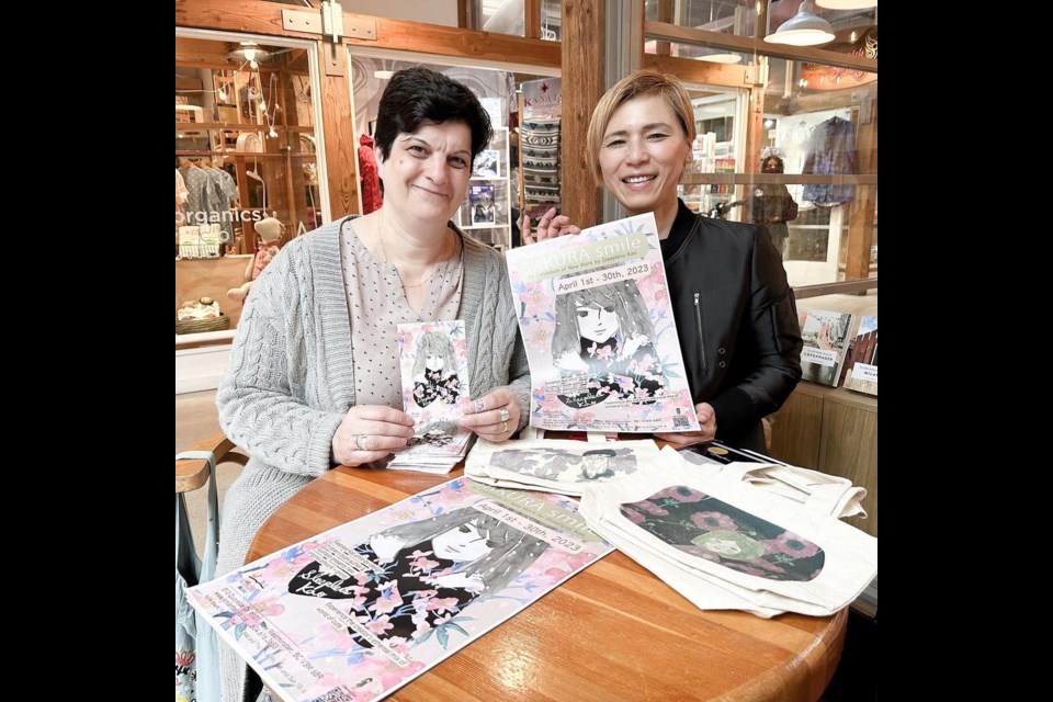 Kinder Books founder Anne Uebbing along with artist and author Kaori Kasai who will be displaying her artworks at the kids' book store this month