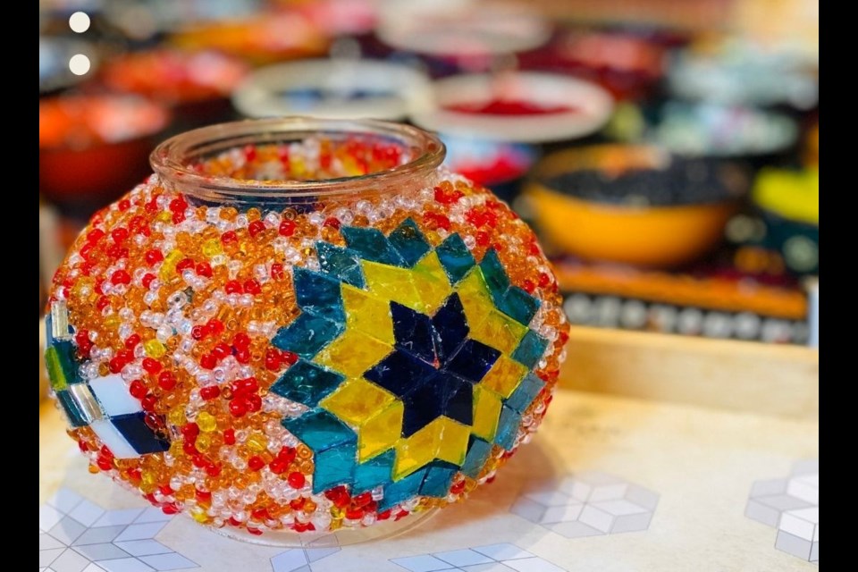 At Mosaic Art Studio, you can either make your own mosaic lamp, or buy one from their large collection that's imported from Turkey. 