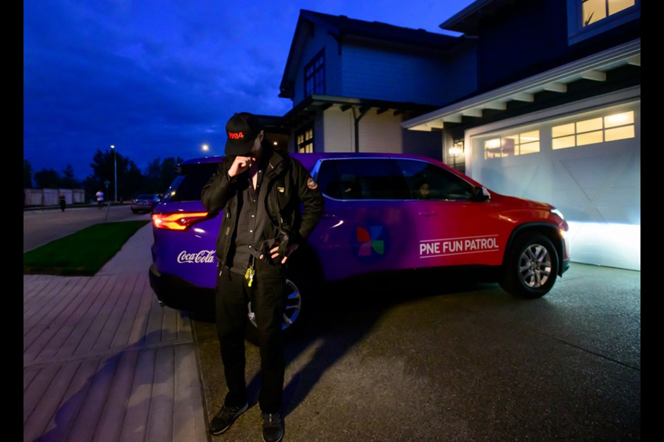 New Westminster’s Mark Zappa reacts as he arrives at the PNE Prize Home in Langley on Monday evening.                                