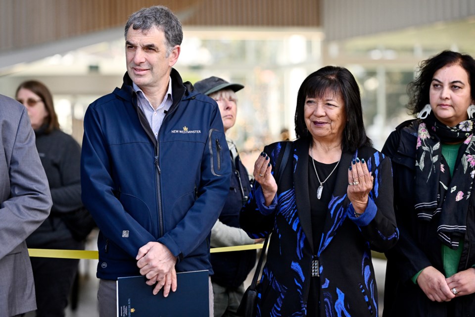 Mayor Patrick Johnstone and Chief Rhonda Larrabee of the Qayqayt First Nation.