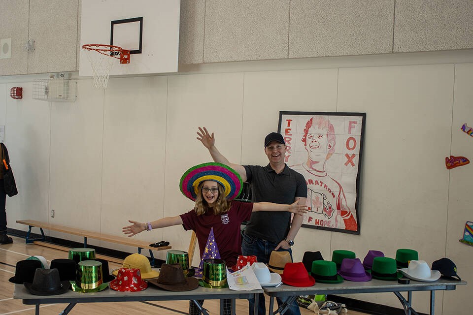 Andi Clark raised over $2,700 for Terry Fox Foundation as part of her hat-stacking world record attempt Photo: Mike Berg