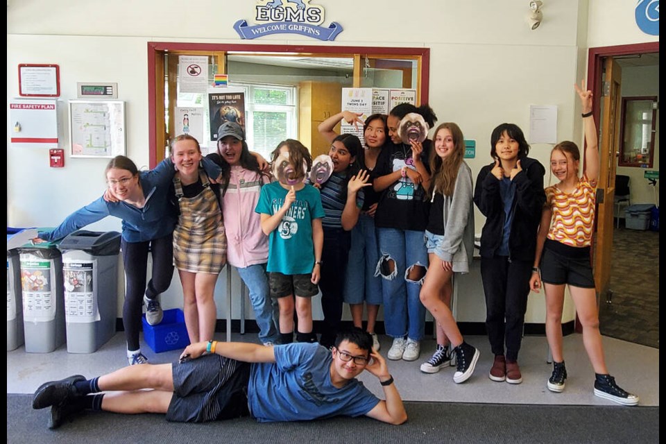 Glenbrook Middle School's Monkey Rebels social justice club is championing the 15-minute city cause. They're taking a pitch to New Westminster city council on Monday, June 12. Photo courtesy Angela Jurgensen 