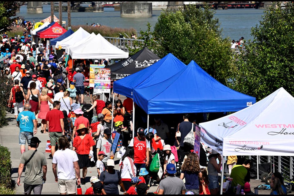 Waterfront action: Westminster Pier Park was bustling with activity on Saturday, July 1 for Canada Day 2023. photo Jennifer Gauthier 