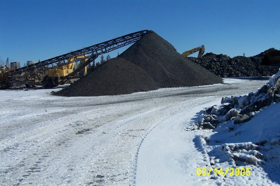 Alexo crushed ore stockpile (2005)