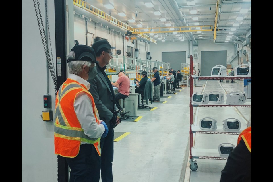 Bombardier Thunder Bay's new ventilator assembly line. (Photos supplied by Marcus Powlowski)