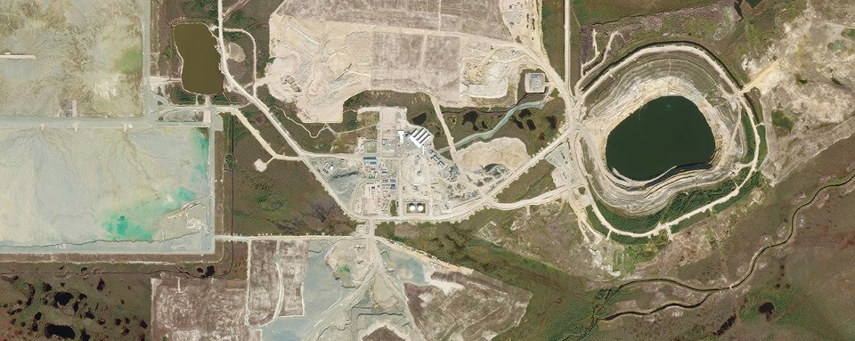 De Beers Victor Mine aerial overhead