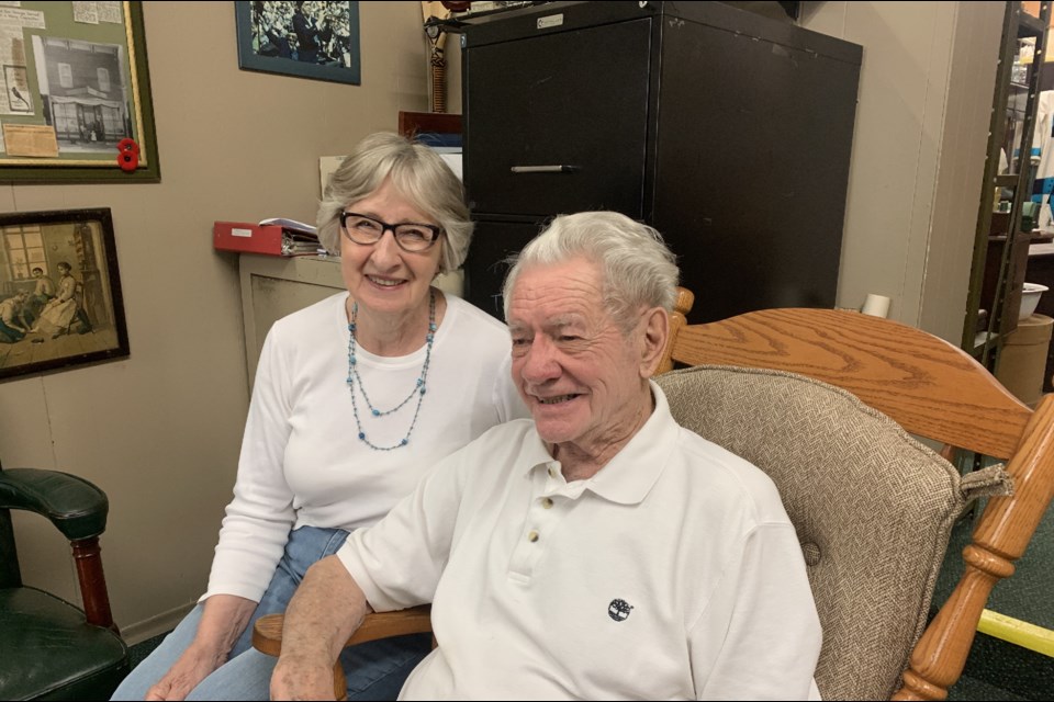 Pat and Ralph Diegel, owners of Deegan's Shoe Store on Main St.