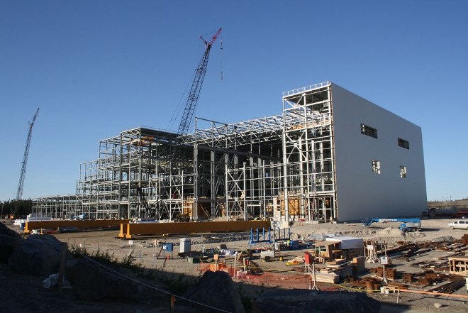 Detour Gold's processing plant under construction, north of Cochrane.