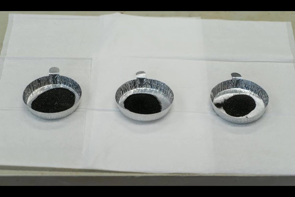 Samples of imported black mass material (Company photo)