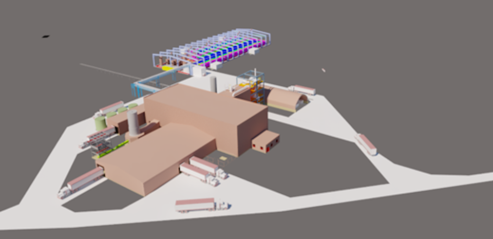 Rendering of First Cobalt's refinery at the time of its commissioning in late 2022 (Supplied)